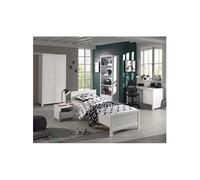 GASTON - Lit 90x200cm + Chevet + Armoire 2P + Pack Bureau -