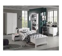 GASTON - Lit 90x200cm + Chevet + Armoire 2P + Pack Bureau -