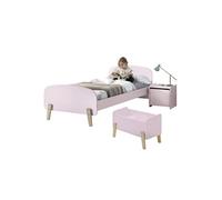 Lit 90x200cm + Chevet + Coffre à Jouets - BODHI PINK -