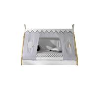 Lit 90x200cm Forme Tipi avec Tiroir Blanc et Toile - FLITT -