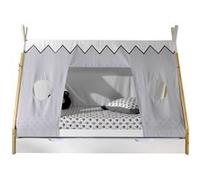 FLITT - Lit 90x200cm Forme Tipi avec Tiroir Blanc et Toile - Altobuy Blanc