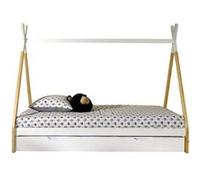 FLITT - Lit 90x200cm Forme Tipi avec Tiroir Blanc -