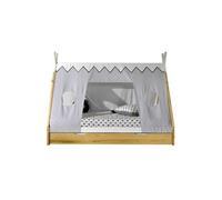 Lit 90x200cm Forme Tipi avec Tiroir Pin et Toile - FLITT -