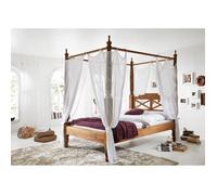 Lit à baldaquin 180x200cm - Bois massif de palissandre huilé - NATURE BROWN #532