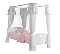Ensemble Lit Baldaquin Avec Rideaux Blanc