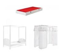 Lit Baldaquin Gigogne Avec Rideaux