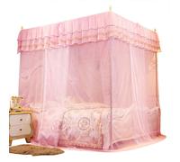 Lit à baldaquin - Princesse - Luxe - 3 ouvertures - Moustiquaire - Rideau