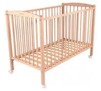 Lit bébé évolutif en bois Combelle - Modèle Arthur - 60x120cm - Hauteur réglable - Roulettes
