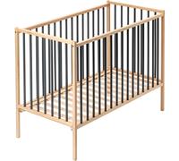 Lit à barreaux en bois Rémi hybride anthracite (60 x 120 cm)