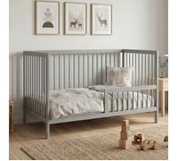 Kids Collective Lit bébé à barreaux avec Protection Anti-Chute en Bois de hêtre Robuste, lit Junior évolutif fabriqué en Europe, idéal Chambre bébé et Enfant - 60x120 cm Gris