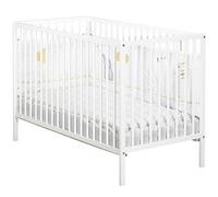 Baby Price Lit bébé First tout à barreaux en bois Blanc 60x120