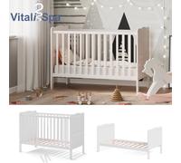 Lit bébé Tobi, 60x120 cm, Blanc, Vitalispa 36197