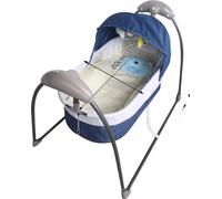 Lit à bascule électrique pour bébé, design portable, 3 vitesses de bascule, télécommande, bleu