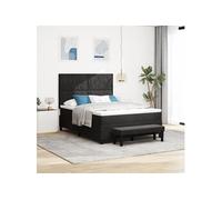 Lit à Cadre avec Matelas & Banc Noir 160x200 cm Velours 3344590