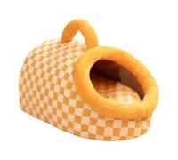 Lit à capuche pour chat en peluche douce chaude lavable maison semi-fermée | Lit couvert pour chat pour se reposer, dormir, jouer, chaton, chiot, animal domestique, balcon, salon, voyage S