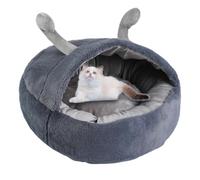 Lit à capuche pour chien - Lit en forme de donut pour chat - Lit à capuche pour chien de petite taille | Lit en peluche de luxe pour chien, chaud, confortable, doux, en fausse fourrure, apaisant