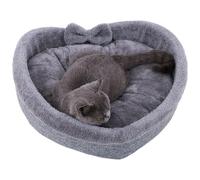 Lit à chat Lit pour chat en forme de coeur lavable confortable ergonomique | Nid chaud pour animaux destiné à appartement intérieur, salle de séjour, chambre à coucher, balcon, ba