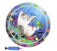 Lit à eau pour animaux de compagnie, tapis de jeu aquatique coloré avec gonflage, lit de jeu sensoriel portable, coussin interactif gonflable pour cour, arrière-cour, pelouse