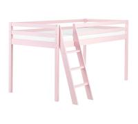 Lit Simple Enfant Mi-Hauteur en Bois de Pin 90 x 200 cm avec Sommier à Lattes Ro