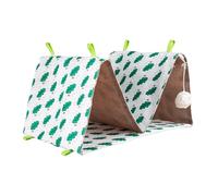 Lit à oiseaux - Parrot à double grotte | Maison d'oiseaux chauds d'hiver | Tapis suspendu | Triangle Bed de Parlement respirant pour lecteurs de joueurs endormis A