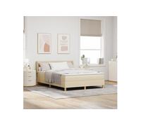 Lit à ressort avec matelas crème 160x200 cm tissu 3341242
