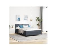 Lit à ressort avec matelas et LED gris foncé 160x200 cm en velours 3342663