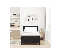 Lit à ressort avec matelas et LED Noir 100x200 cm Velours 3342568