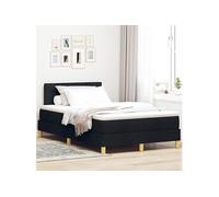 vidaXL Lit à Ressort avec Matelas et lumière LED Noire 120X190 cm Design Moderne pour Chambre Adulte, Tissu Respirant, Cadre en Bois d'ingénierie, Surface Lisse, surmatelas