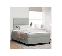 Lit à ressort avec matelas et lumière LED Gris clair 120x200 cm Velours 3343238
