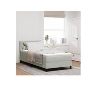 Lit à ressort avec matelas et lumière LED Gris clair 90x190 cm Velours 3342686
