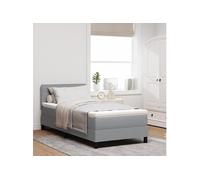 Lit à ressort avec matelas Gris clair 90x190 cm Tissu 3338573