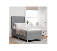 lit à ressort avec matelas gris clair 90x200 cm en tissu 3341749