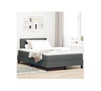 Vidaxl Lit À Ressort Avec Matelas Gris Foncé 120x190 Cm Tissu