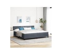 Lit À Ressort Vidaxl Avec Matelas Gris Foncé 200x200 Cm En Velours
