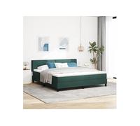 Lit à ressort avec matelas Vert foncé 180x200 cm Velours 3341483