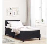 Lit à ressort avec matelas vidaXL Noir 80x200 cm Velours
