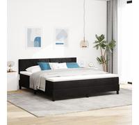 Lit à ressort avec matelas vidaXL Noir Super King Velours