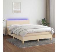 Lit à ressort LED avec matelas avec LED avec tête de lit tissu Moderne vidaXL vi