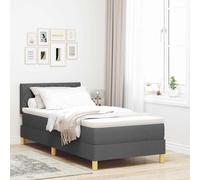 Lit à ressorts avec matelas et LED noir 100x200 cm en tissu 3342417