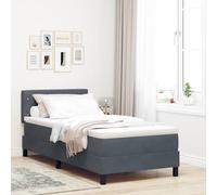 vidaXL – Lit à ressorts avec matelas, tête de lit en velours, LED, cadre moderne