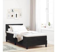 vidaXL Lit à Ressorts avec tête de lit Noir 100 x 200 cm Velours, Chambre Moderne élégante, Cadre de lit Douillet, Meubles en Velours, Plateforme de Luxe pour Dormir