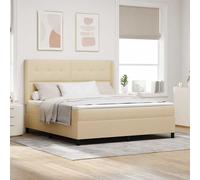 Lit à ressort LED avec matelas avec tête de lit tissu à ressorts Cadre vidaXL vi