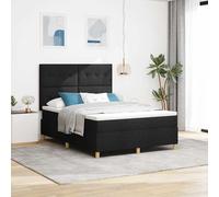 Lit à ressort LED avec matelas avec tête de lit tissu à ressorts Luxe vidaXL vid