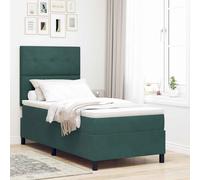 Lit à ressort LED avec matelas avec tête de lit Velours Cadre Réglage vidaXL vid