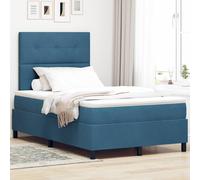 vidaXL Lit à ressorts design avec matelas – tête de lit en tissu velours, lumières à LED