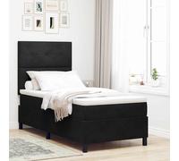 Lit à ressort LED avec matelas avec tête de lit Velours Cadre Réglage vidaXL vid
