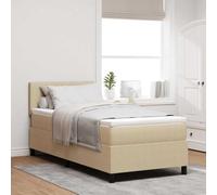 Lit à Ressort LED Gris Clair et Blanc 80x200 cm, Tête de Lit Réglable, Cadre en Bois d'Ingénierie, Matelas Confortable pour Chambre Moderne