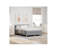 Vidaxl Lit À Ressort Matelas Gris Clair 140x200 Cm Tissu Gris