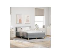 Vidaxl Lit À Ressort Matelas Gris Clair 140x200 Cm Tissu Gris