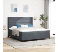 Lit à ressort vidaXL avec matelas et LED Gris foncé 180x200 cm Velours